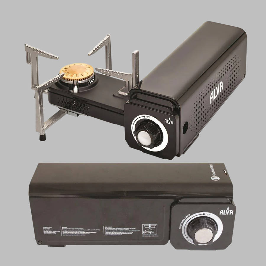 Alva Mini Fold Up Butane Gas Canister Camping Stove 1 Plate