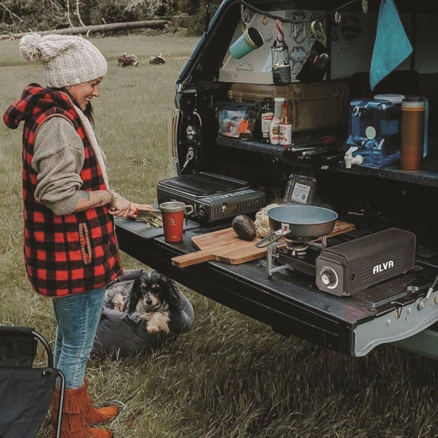 Alva Mini Fold Up Butane Gas Canister Camping Stove 1 Plate