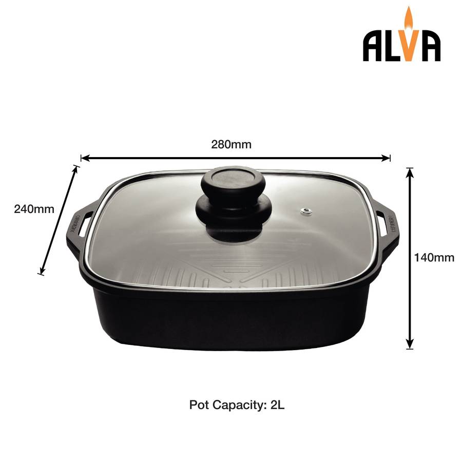 Alva Single Burner Butane Gas Canister Stove + Cooking Pot & Lid 1 Plate