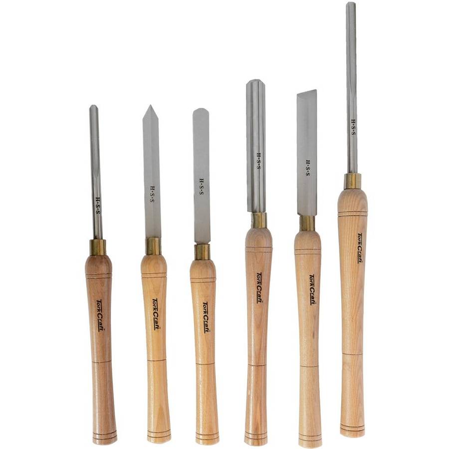 Tork Craft Chisel Set Wood Turning Hss 6 Piece Wooden Case