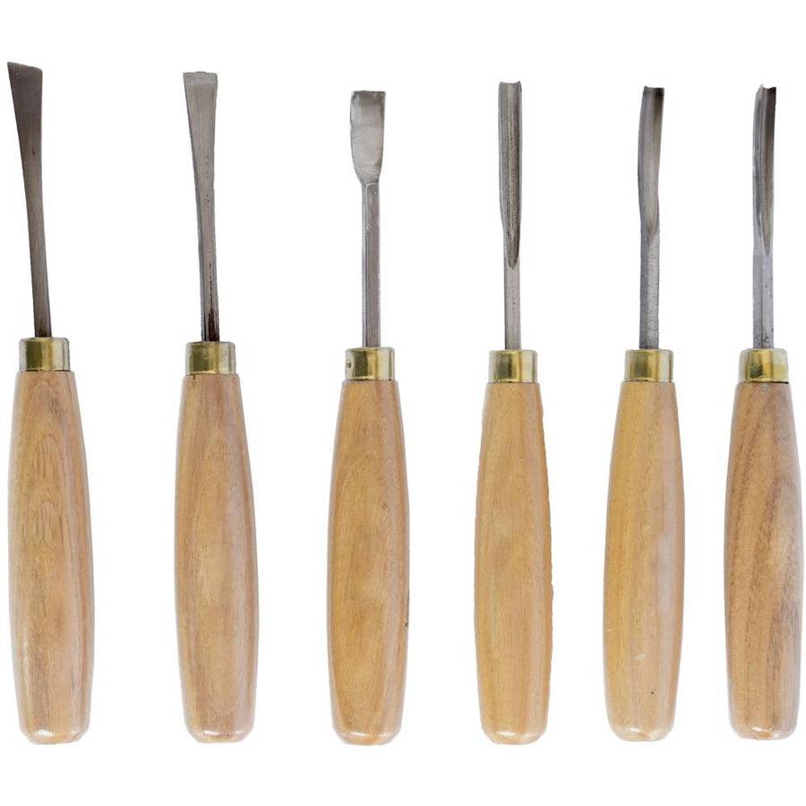 Tork Craft Chisel Set Wood Carving 6 Piece Wooden Box