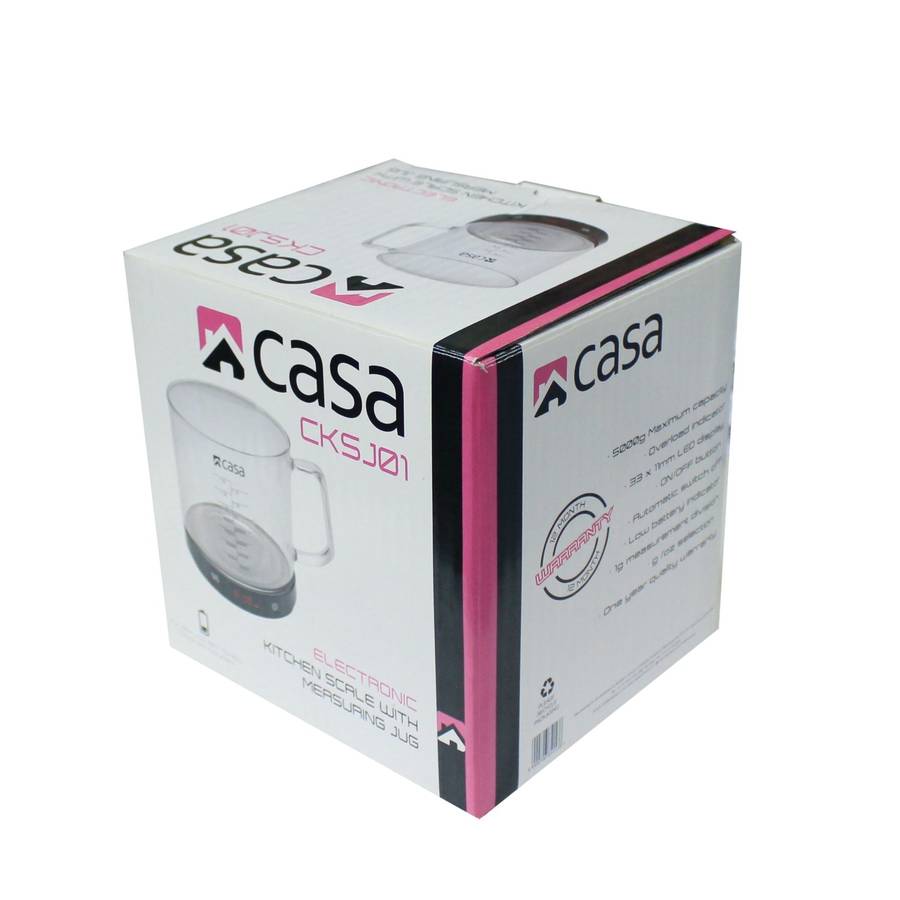 Casa Kitchen Digital Scale With Glass Measuring Jug