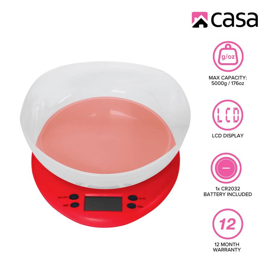 Casa Kitchen Digital Scale With Clear Bowl