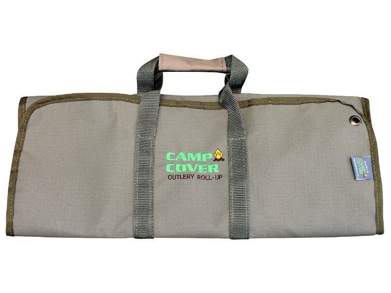 Camp Cover Cutlery Roll-Up 4- Set Ripstop Unknitted Khaki