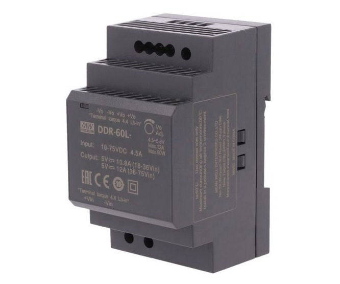 Dc Dc Converter D/R In=18 75 V Out=5 Vdc 12 A Ddr 60 L 5