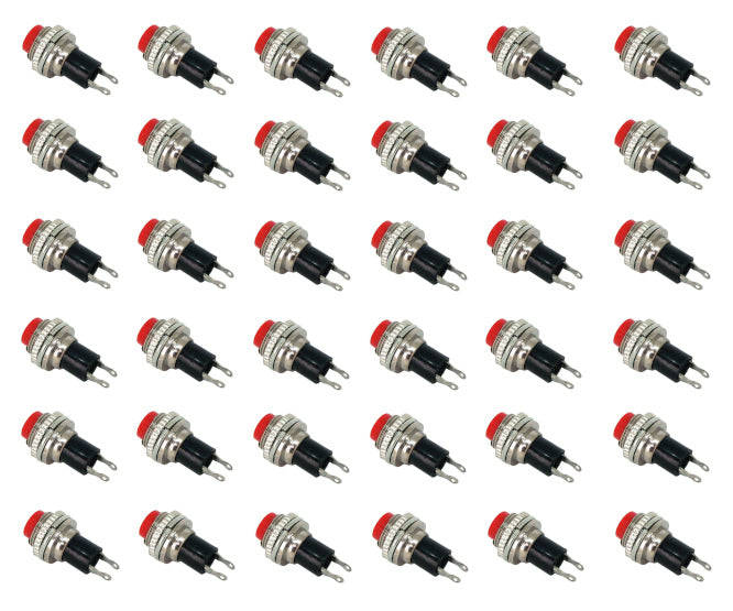 Push Button Switch No Spst 0.5 A Red Solder M10 D=7.8 L=26 300/Bag Ds 314 Red