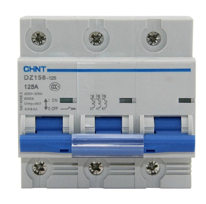Mini D/R Circuit Breaker 3 P 125 A 6 Ka C Curve Dz158 125 3 P 125 A 6