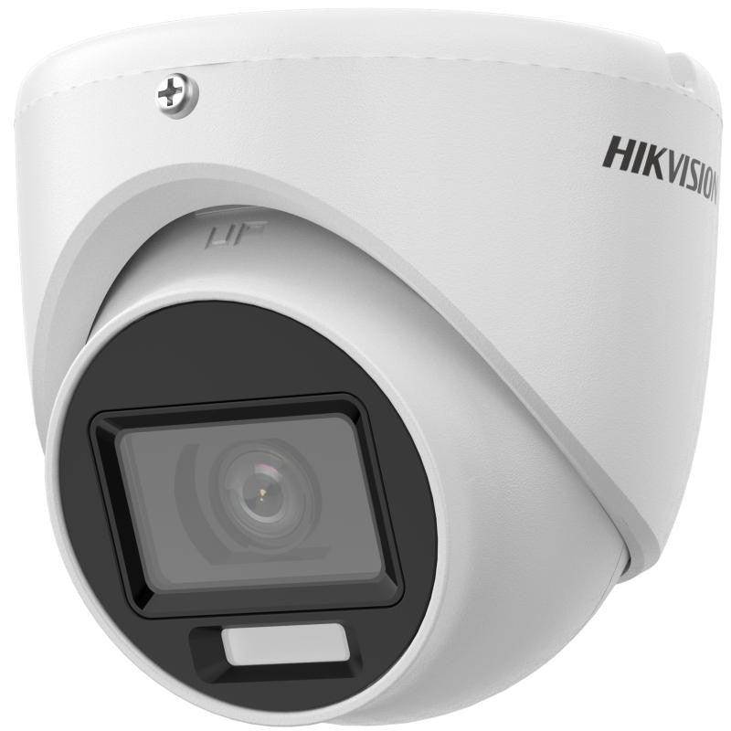 Hikvision - Turbo HD 2MP hybrid light metal turret 2.8mm lens 20m IR/20m white light microphone 1...