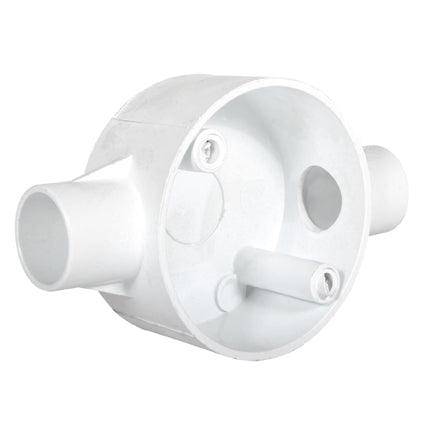 Pvc Junction Box 2 Way Through 20mm Single Pack