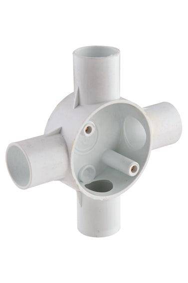 Pvc Junction Box 4 Way 25mm Single Pack