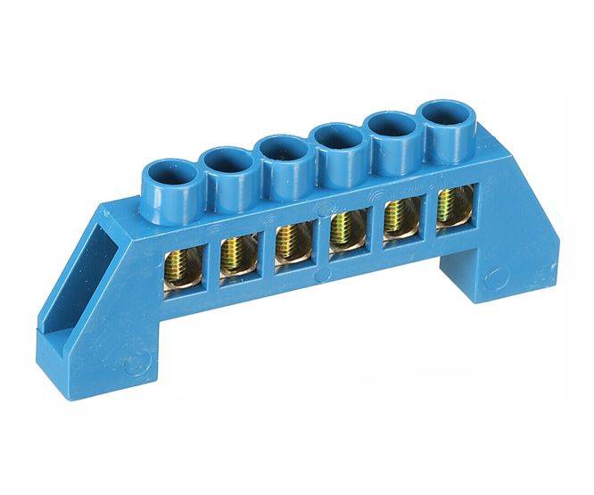 Neutral Bar Insulated 63 A 6 Pole Blue P/Mount Eb Ks 006 63 A 6 P Bl