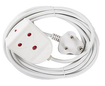 Extension Lead 10 A 5 M White E/Mate