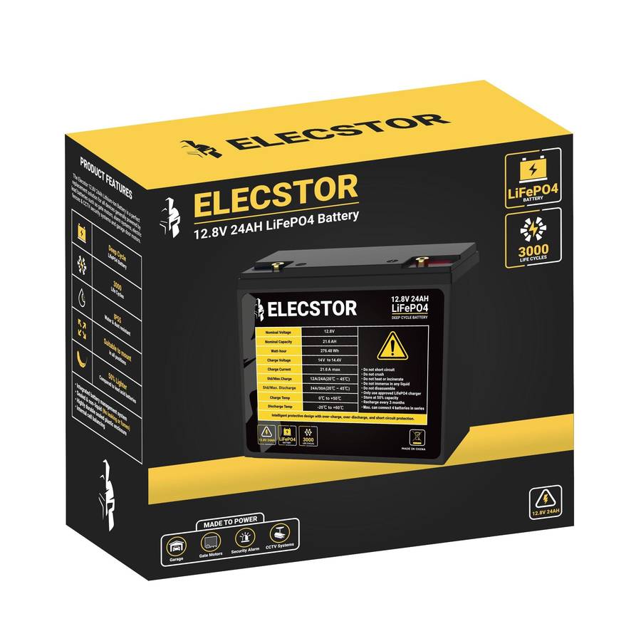 Elecstor 12 V 24 A Lifepo4 Battery 3000 Cycles
