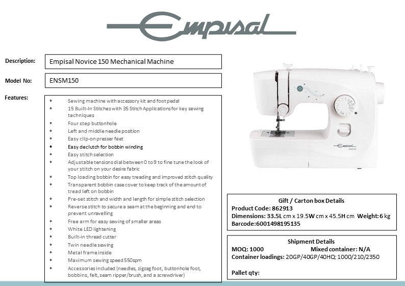 Ensm150 Novice 150 Sewing Mach