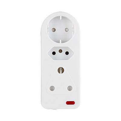 3 Way Adaptor White With Indicator Light 1x Schuko1x16 A 3pin 1x16 A Za