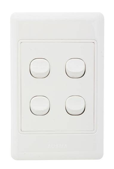 Eurolux Switch 4 Lever 1 Way Complete
