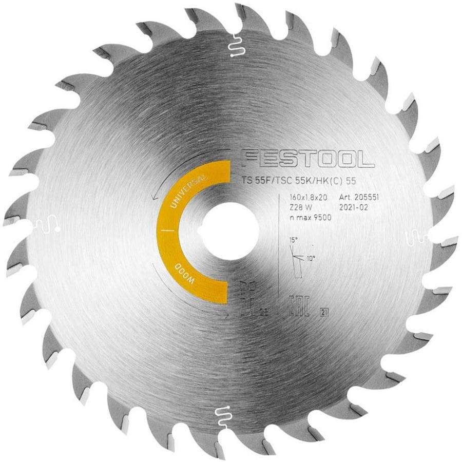 Festool Saw Blade Wood Universal Hw 160 X1,8 X20 W