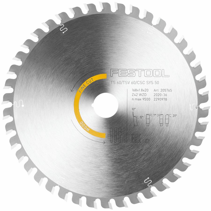 Festool Saw Blade H 168 X1.8 X20 Wd42