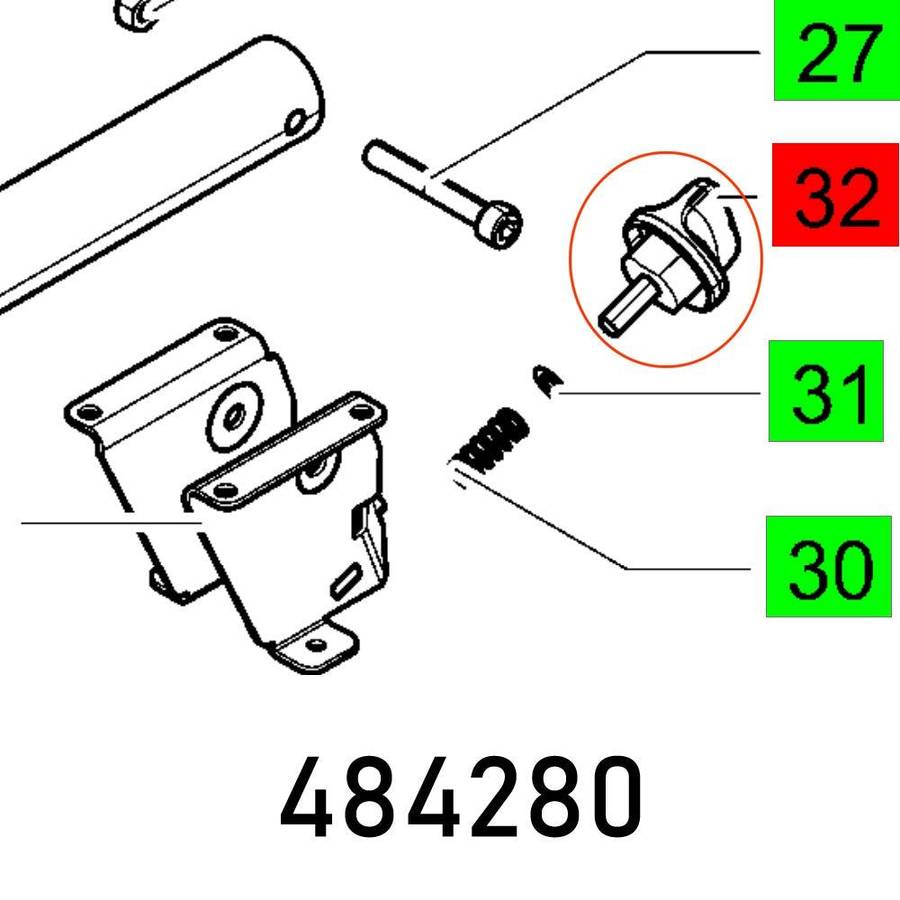 Festool Rotary Knob Mic 1600 D 40 M8 X21 Bla