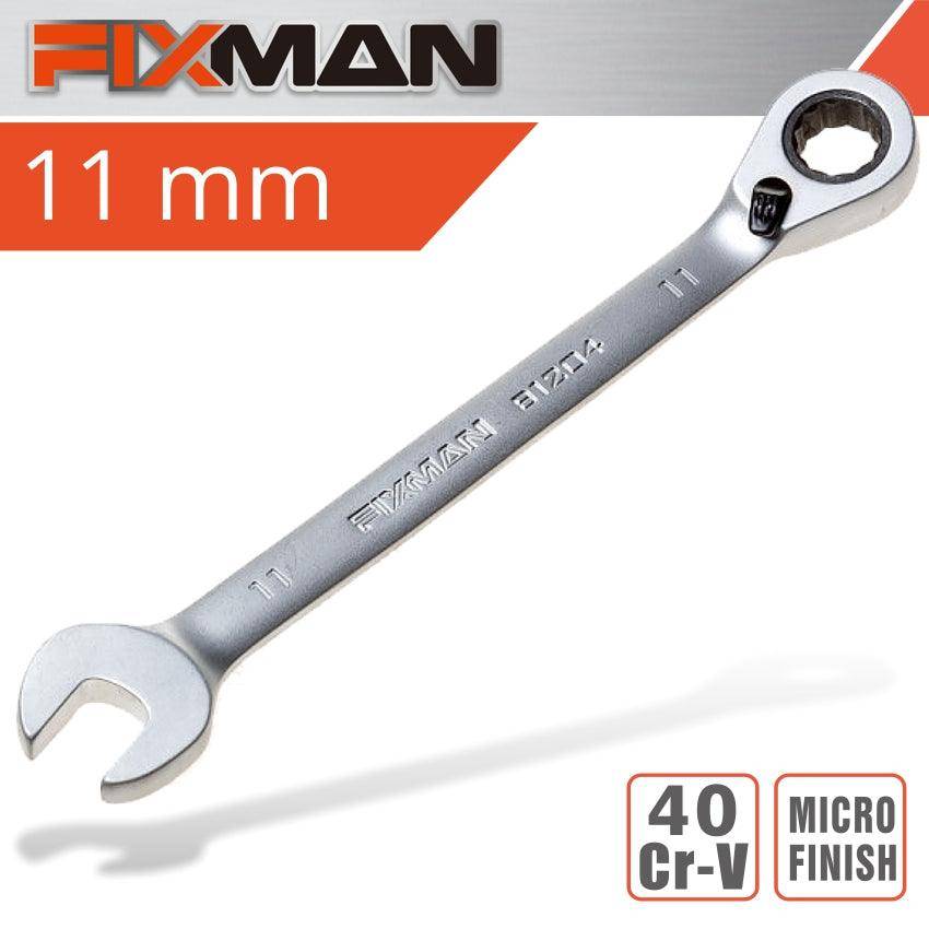 Fixman Fixman Reversible Combination Ratcheting Wrench 11 Mm