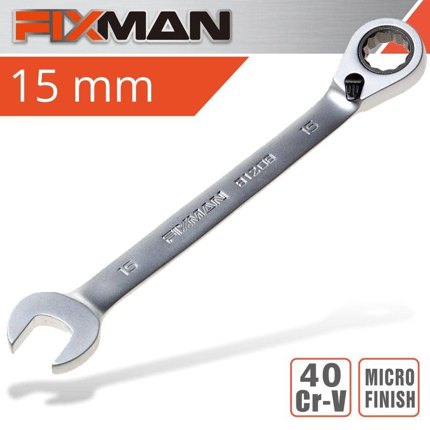 Fixman Fixman Reversible Combination Ratcheting Wrench 15 Mm