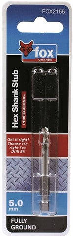 Drill Stub Fox Hss Hex 5.0 X59 Mm Xxx