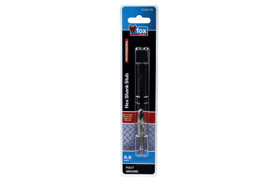 Drill Stub Fox Hss Hex 8.0 X60 Mm Xxx