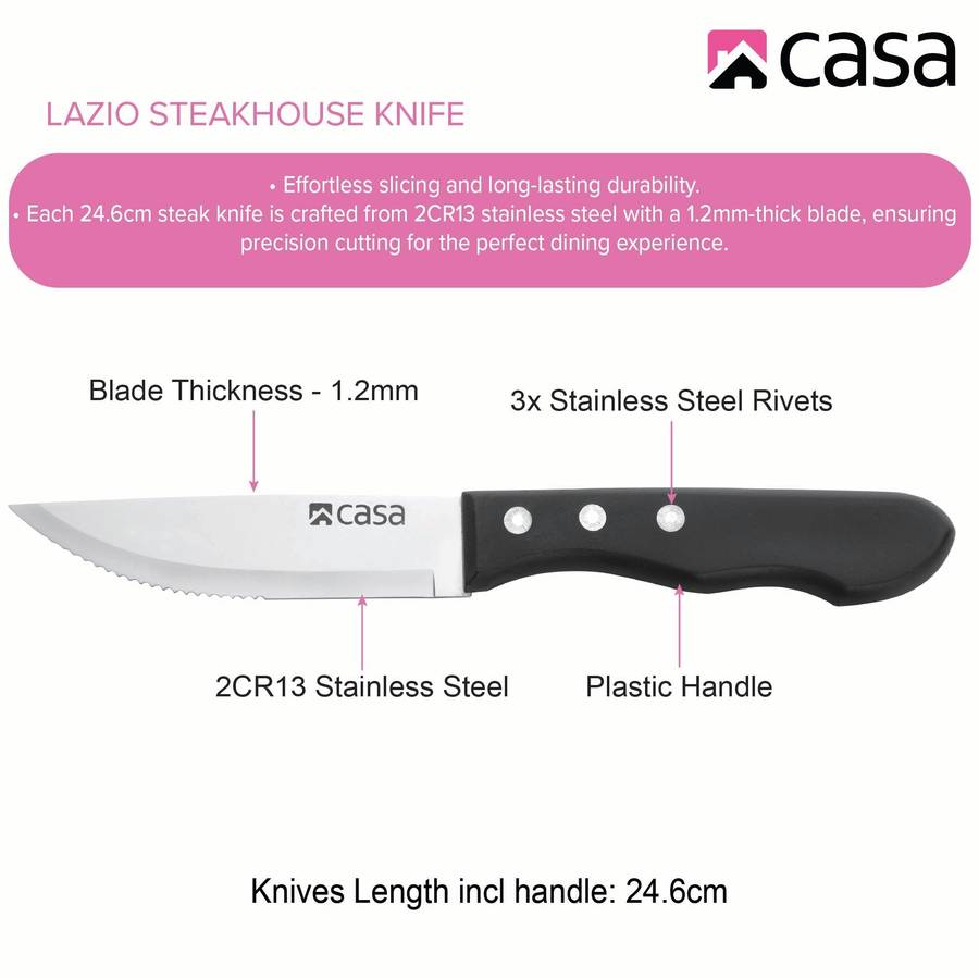 Casa 4 Pc Steakhouse Knife Set Lazio