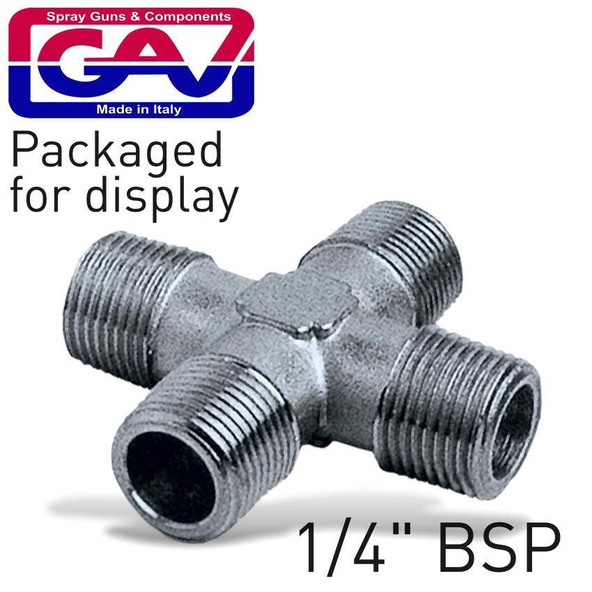 Gav 4 Way Connector 1/4' Mmmm Packaged