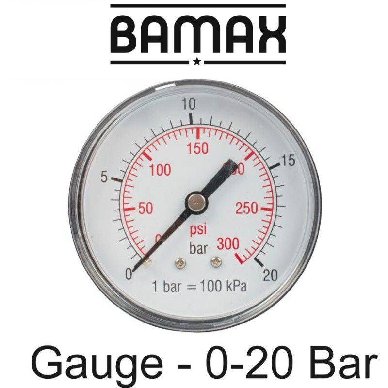 Gav Pressure Gauge 0 20 Bar1/4 Rear 63 Mm D6314 R20 Packaged