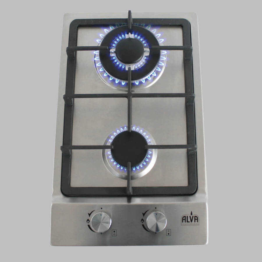 Alva 30cm 2 Burner Gas Hob Stainless Steel