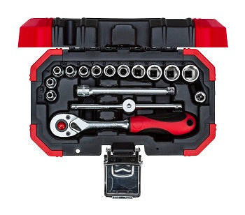 Socket Ged Red Set 1/4`` 4 13 Mm+Bits16 Pce