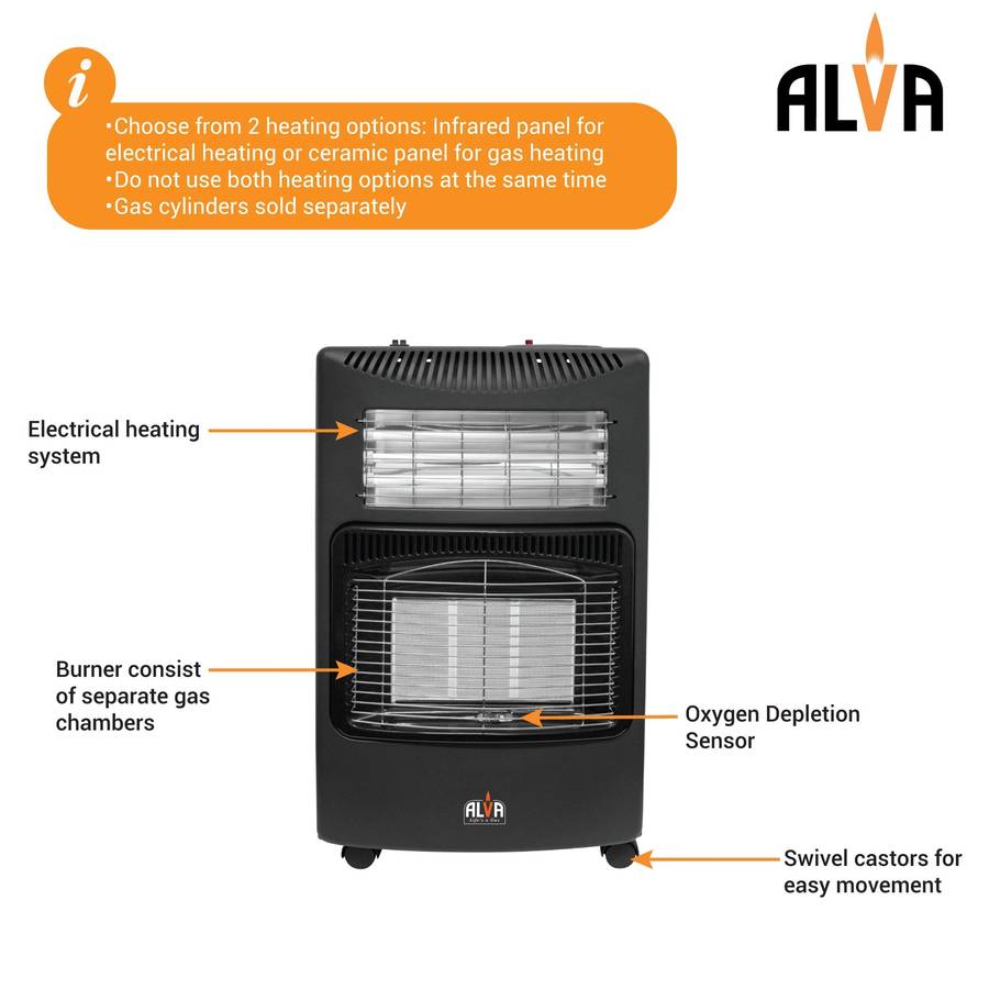 Alva Infrared Radiant Gas & Electric Dual Indoor Heater