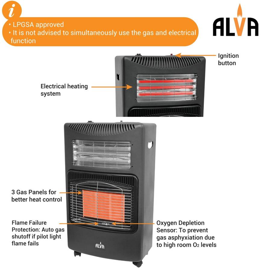 Alva Infrared Radiant Gas & Electric Dual Indoor Heater