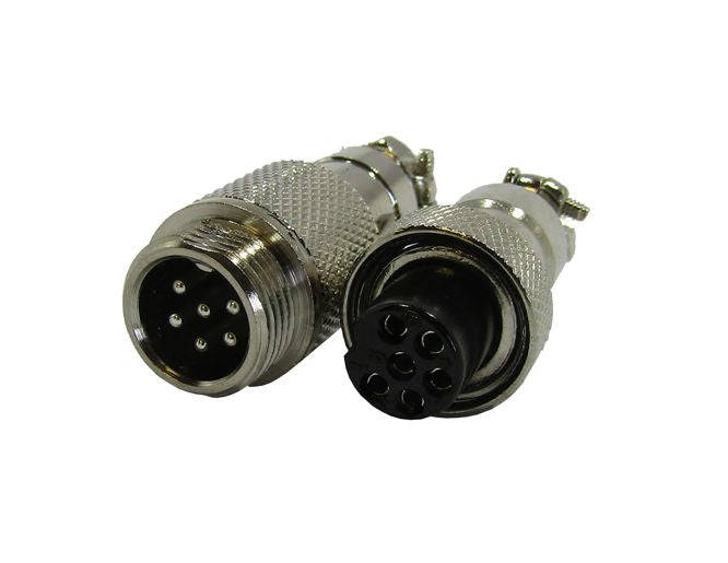 M13 6 W Mini Mic Plug And Socket Connector Set Gx12 6 P