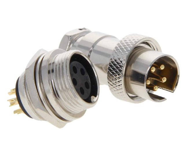 M16 5 W Reverse Gender Mic Plug And Socket Connector Gx16 F 5 P