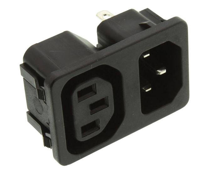 C13 Iec Socket + C14 Plug 10 A 250 Vac Snap In Ac 02