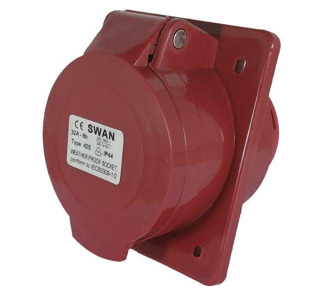 Socket Panel Sloping 32 A 3 P N E 380 V Ip44 Ips Ce 425