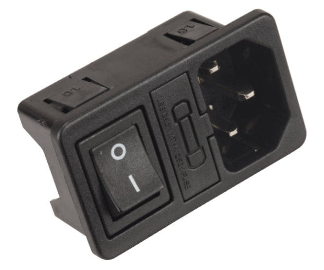C14 Iec Plug With Fuse Holder & Switch K24133 1.0mm