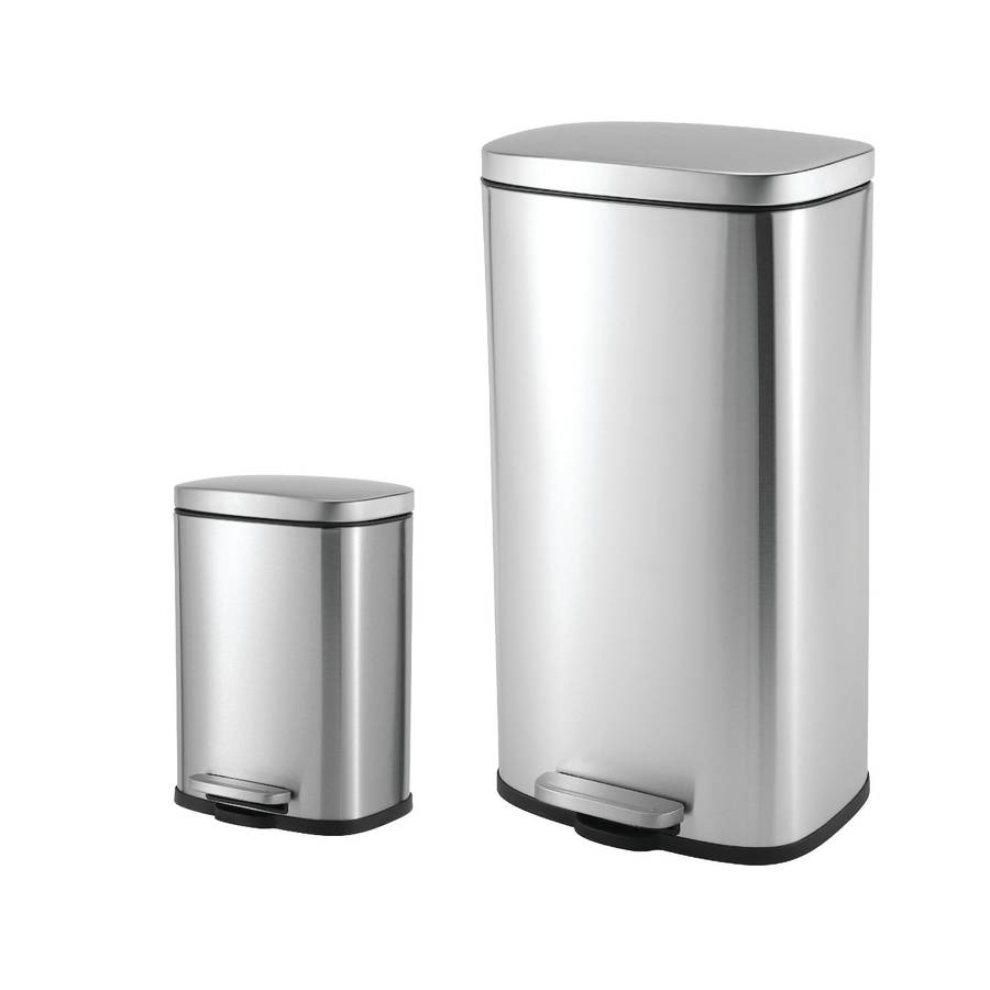 Casa 5 L + 30 L Rectangle Steel Pedal Bin Set | Modena