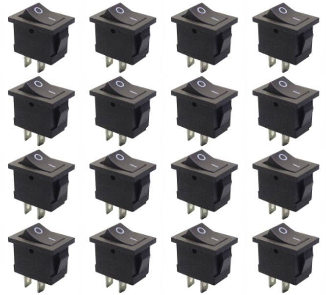 Rocker Switch Mini Spst 6 A Black P/Fit 13x19mm 100/Bag Kcd1 2 101