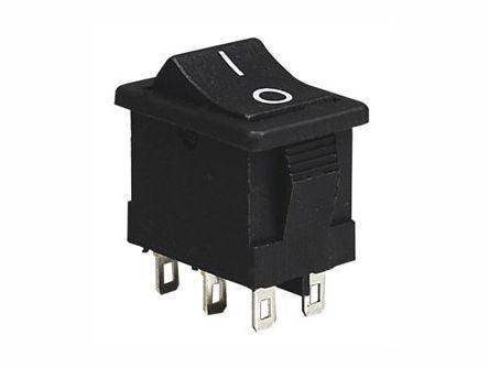Rocker Switch Mini Dpdt 6 A Black P/Fit 13x19mm Kcd1 1 202