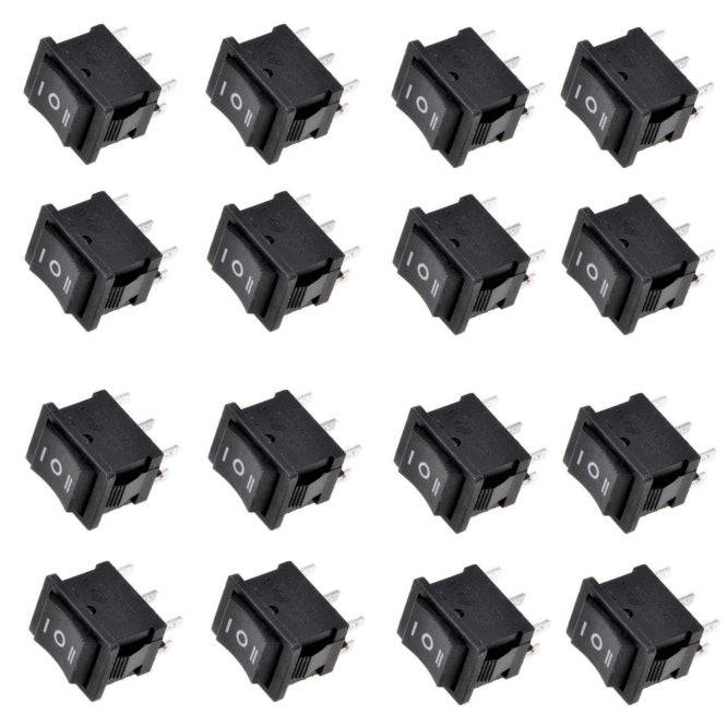 Rocker Switch Dpdt (On) Off (On) 33x25mm 50/Box Kcd2 3 223
