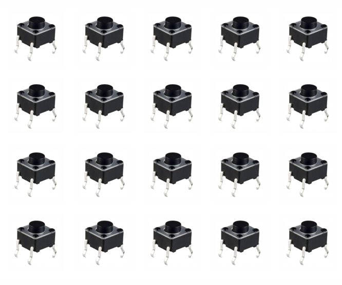 Pcb Tactile Switch 6x6mm H=4.3mm Blk 1 K/Bag Kfc A06 4.3