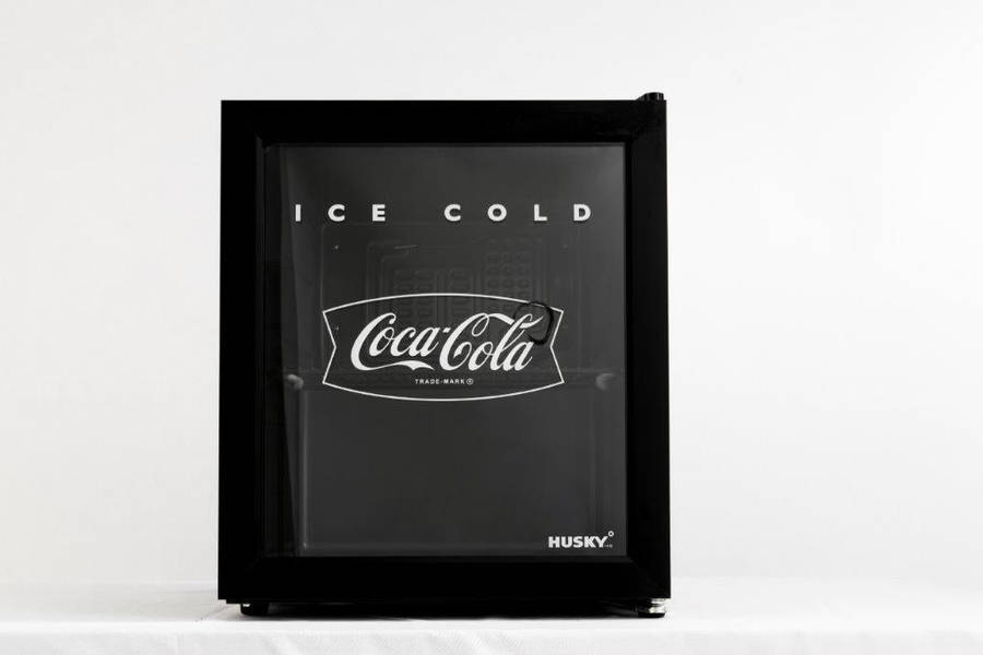 Husky 46 L Counter Top Beverage Cooler W/ Glass Door Coca Cola Black