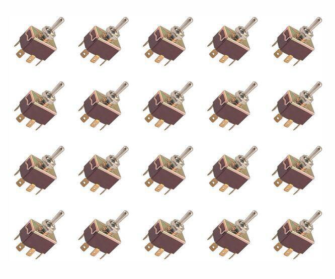 Toggle Switch Dpdt (On) Off (On) 6.3mm Spade Terminal 20/Bag Kn3 C 223 Ap