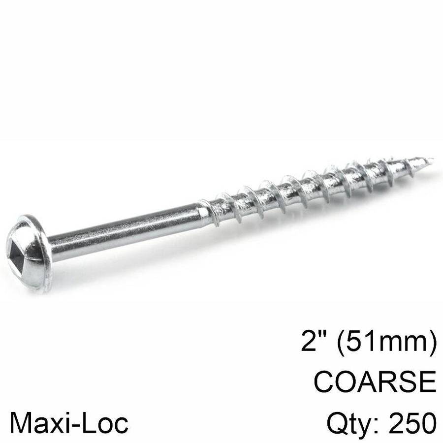 Kreg Kreg Zinc Pocket Hole Screws 51 Mm 2.00' #8 Coarse Thread Mx Loc 250 Ct