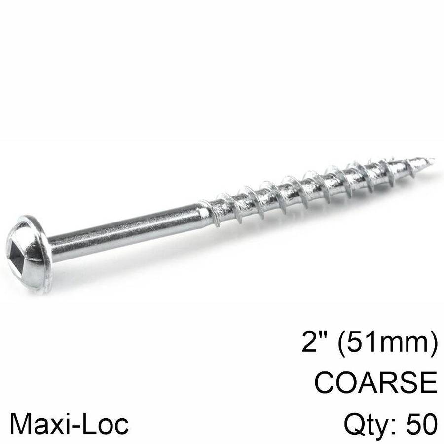 Kreg Kreg Zinc Pocket Hole Screws 51 Mm 2.00' #8 Coarse Thread Mx Loc 50 Ct