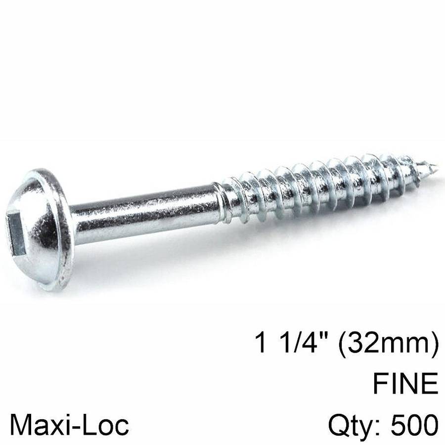 Kreg Kreg Zinc Pocket Hole Screws 32 Mm 1.25' #7 Fine Thread Mx Loc 500 Ct