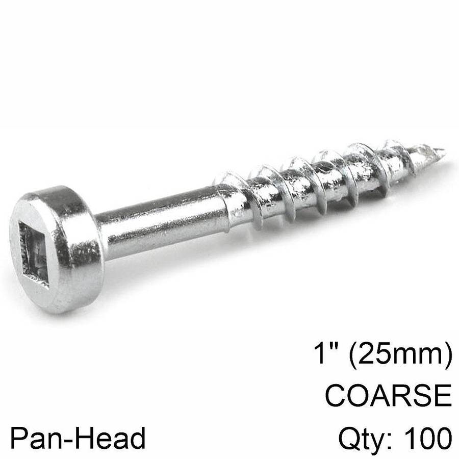Kreg Kreg Zinc Pocket Hole Screws 25 Mm 1.00' #7 Coarse Thread Pan Head 100 C